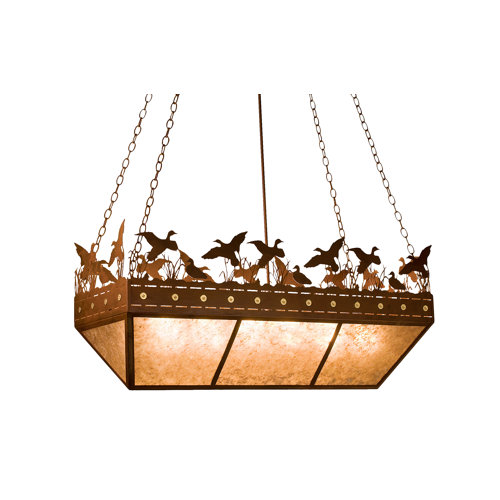 Meyda Lighting Rustic Lodge 6 Light Rust Pool Table Lights Pendant